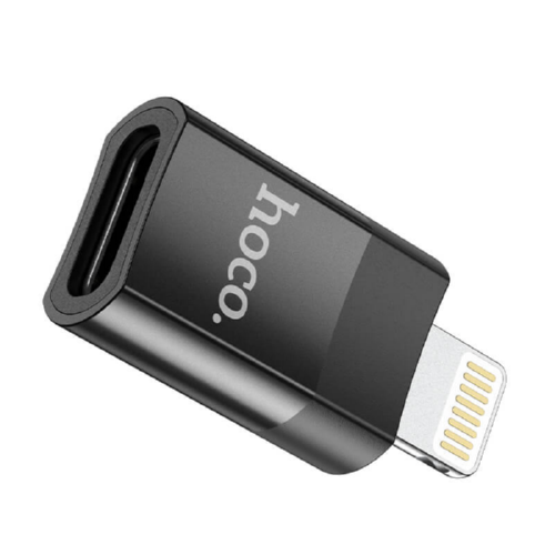 Переходник HOCO Lightning to Type-C female adapter 2A USB2.0 UA17 black - Фото 2 Переходник HOCO Lightning to Type-C female adapter 2A USB2.0 UA17 black - изображение 2