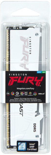 Pamięć RAM Kingston Fury DDR5-6800 16384MB PC5-54400 Beast RGB White (KF568C34BWA-16) - obraz 4