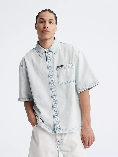 Сорочка джинсова Calvin Klein 851306149 L Блакитна (1159790678) – в ...