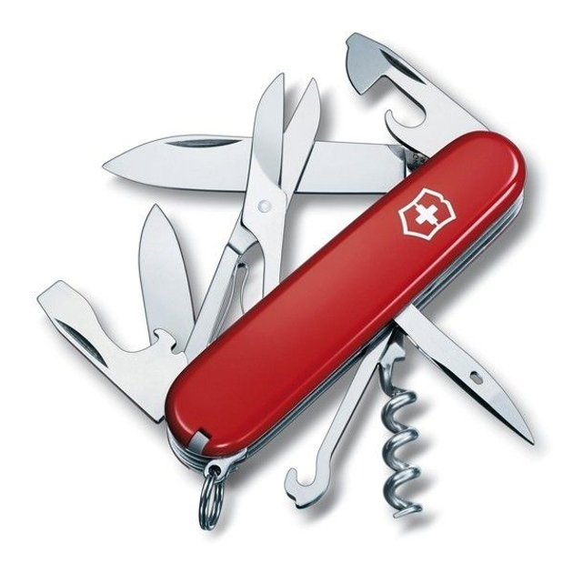 Комплект Victorinox Нож Climber 1.3703 + Чехол для ножа универсальный на липучке + Фонарь - изображение 1