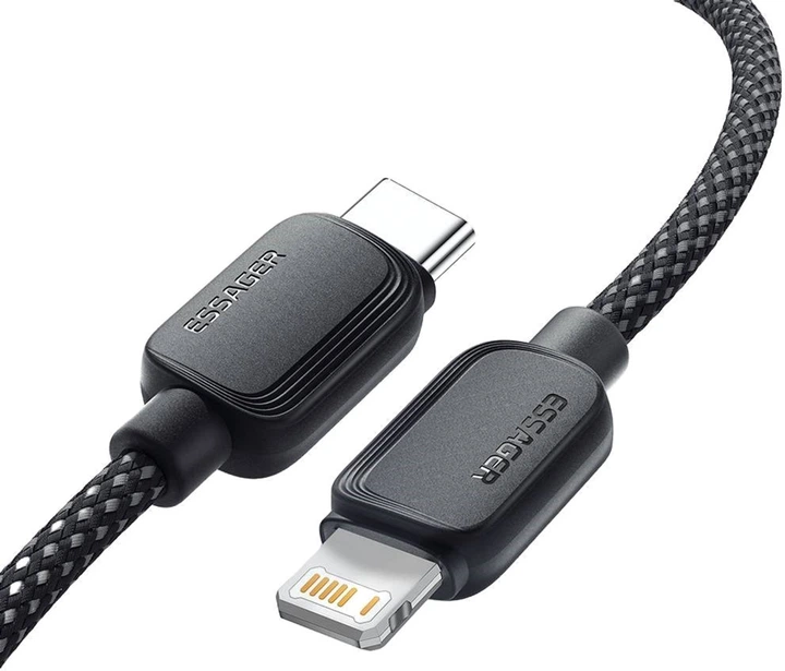 Кабель ESSAGER Breeze USB Cable USB-C to Ligthning 2 м 20W Black (EXCTL-WLA01-P) - изображение 2