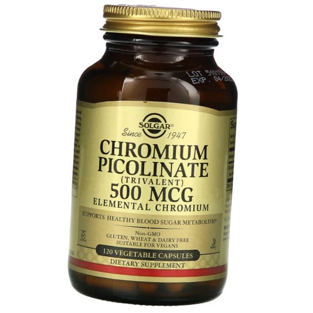 Хром піколінат Солгар Solgar Chromium Picolinate 500 mcg 120 капсул - зображення 9