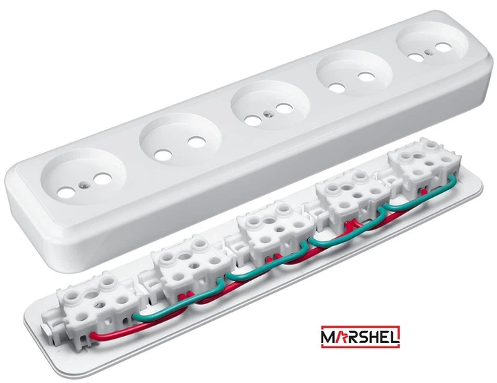 Розетка пятиместная MARSHEL MAGLEV RO16-254 White - изображение 2