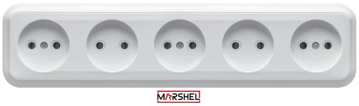 Розетка пятиместная MARSHEL MAGLEV RO16-254 White - изображение 4