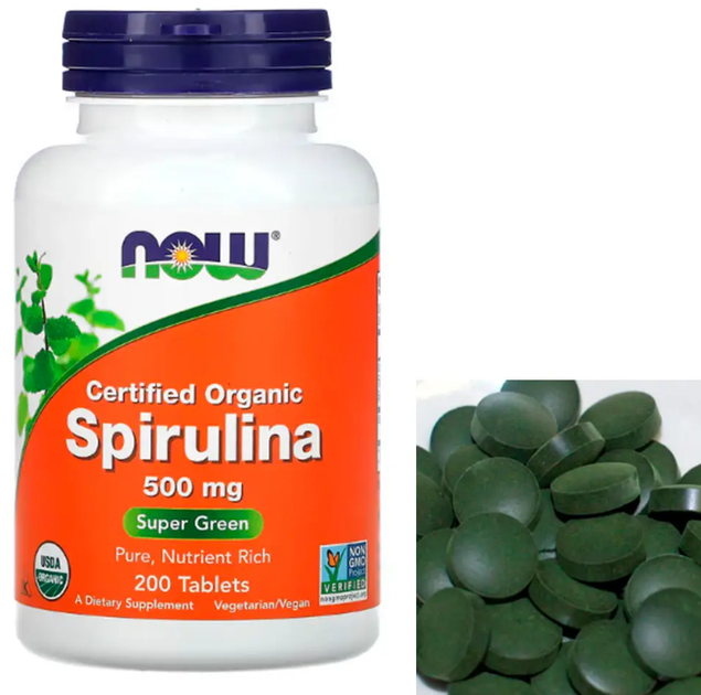Спіруліна NOW Spirulina 500 mg certified organic 200 таб - зображення 3