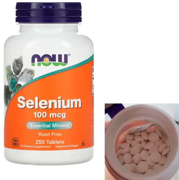 Селен NOW Selenium 100 мкг 250 таб - изображение 3