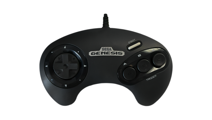 Геймпад Дротовий Sega Mega Drive 1650 Genesis Black 2m Б/У - зображення 2