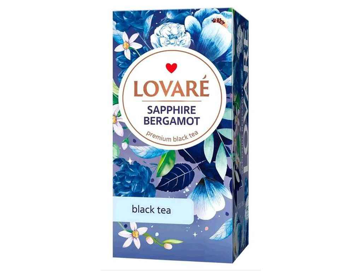 Чай пакетований чорний Lovare "Sapphire Bergamot" 2г 24 пакетиків - зображення 1