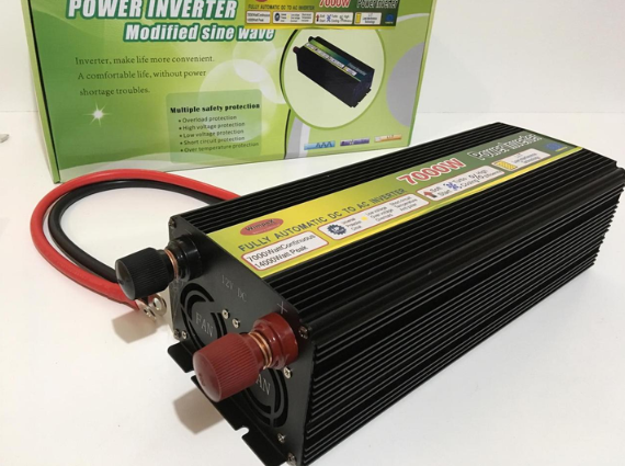 Перетворювач Wimpex 7000W, інвертор 12V-220V, 2 розетки, USB вхід - зображення 4