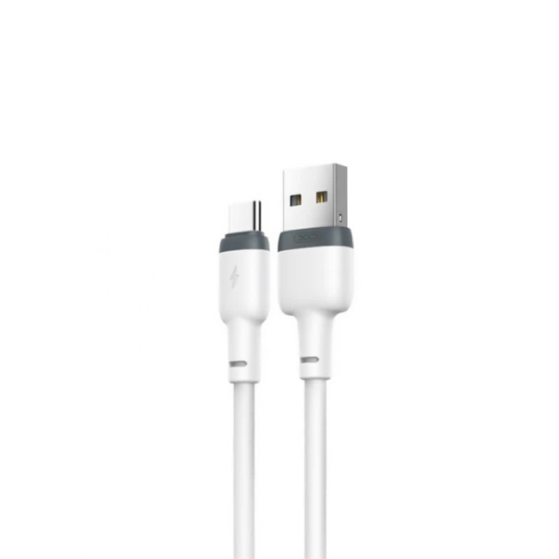 Кабель силіконовий Type-C - XO NB208 Liquid Silicone Data Cable 1m білий гнучкий - Фото 2 Кабель силіконовий Type-C - XO NB208 Liquid Silicone Data Cable 1m білий гнучкий - зображення 2