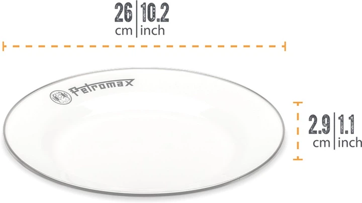 Набор эмалированных тарелок Petromax Enamel Plates 26 см Белый 2 шт (4250435731192) - Фото 3 Набор эмалированных тарелок Petromax Enamel Plates 26 см Белый 2 шт (4250435731192) - изображение 3