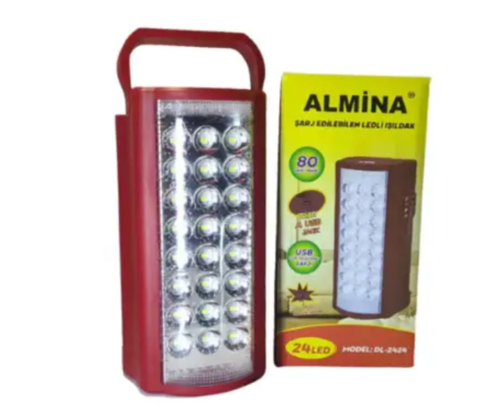 Аккумуляторный фонарь лампа Almina 2606L с функцией Power bank переносной светильник 24 LED лед красный - изображение 2
