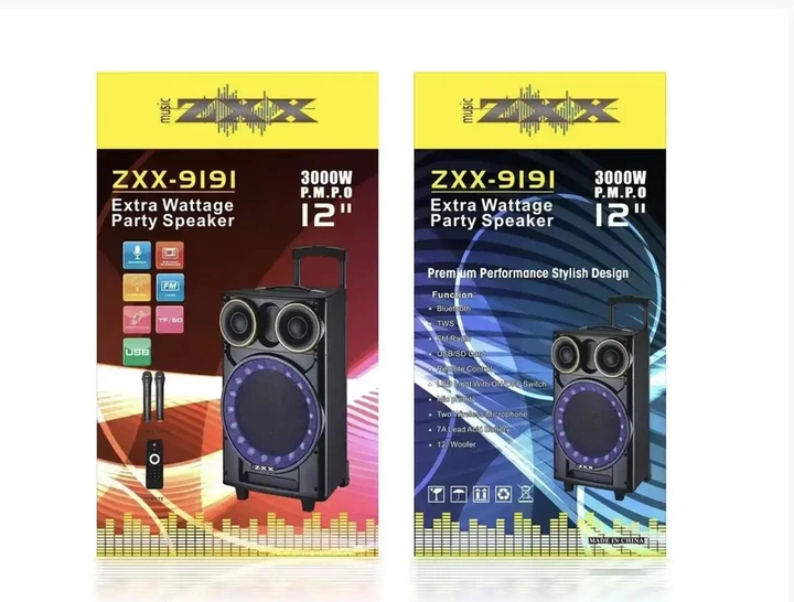 Акустична переносна колонка з двома мікрофонами 60Вт 67х38х32см TWS/FM/USB/TF/SD/BT/REC/LED Чорна - изображение 4