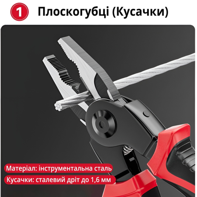 Багатофункціональні плоскогубці 5 в 1, з насадками - зображення 5