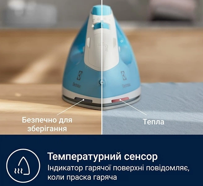 Праска Electrolux, 2300Вт, 250мл, паровий удар 110гр, керам. підошва, синьо-білий - изображение 4