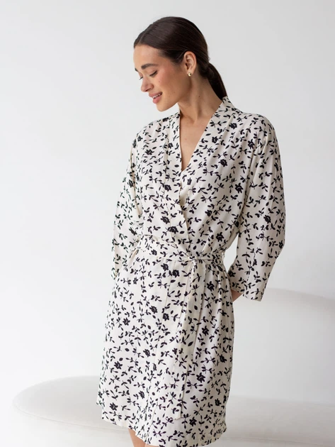 Халат женский BARWA garments 0099 S Молочный (2110000991128) - изображение 4