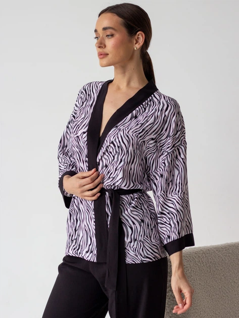 Пижама (рубашка + штаны) женская из вискозы BARWA garments 0345/344 L Розовая зебра (2113453443183) - Фото 8 Пижама (рубашка + штаны) женская из вискозы BARWA garments 0345/344 L Розовая зебра (2113453443183) - изображение 8
