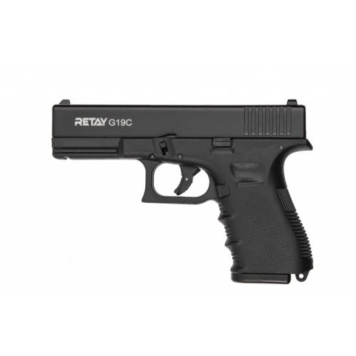 Пистолет стартовый Retay G 19C, 9мм. , 14-зарядный черный - Фото 1 Пистолет стартовый Retay G 19C, 9мм. , 14-зарядный черный - изображение 1