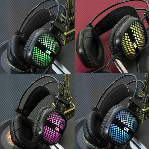 Наушники игровые с микрофоном Подсветкой Компьютерные E-Sports Head ...
