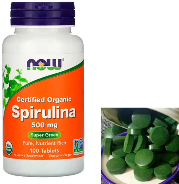Спіруліна Now Spirulina 500 мг 100 таб - зображення 2