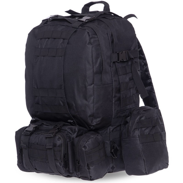 Рюкзак тактичний рейдовий з подсумками Zelart Sprinter 7100 50 літрів Black - зображення 2