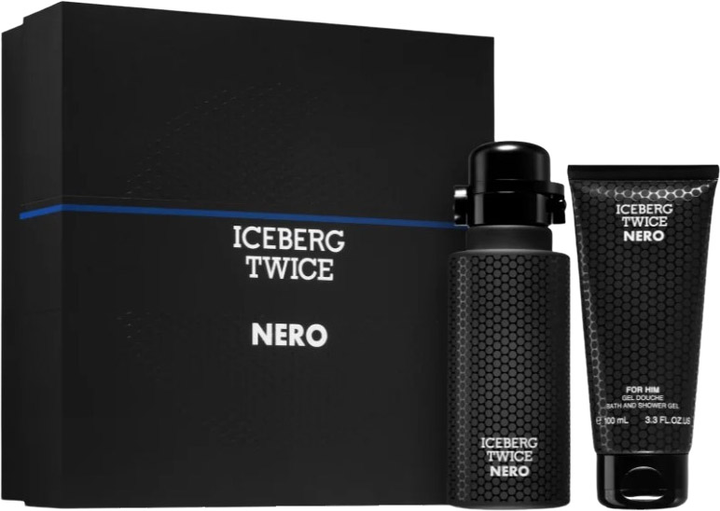 Подарунковий набір для чоловіків Iceberg Twice Nero Туалетна вода 125 мл + Гель для душу 100 мл (8057714450388) - зображення 1