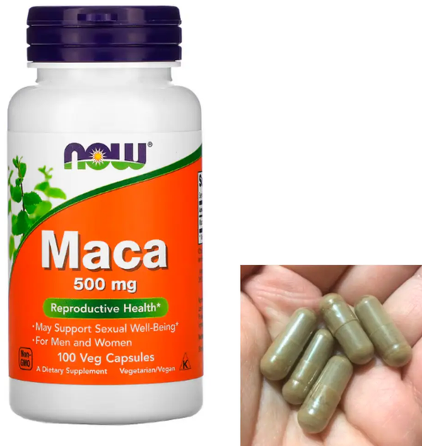 Мака NOW Foods Maca 500 мг 100 капсул - зображення 2