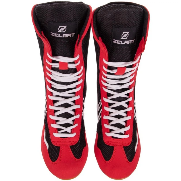 Обувь для бокса боксерки замшевые Zelart Boxing Heroe BO-2299 размер 39 Red-Black-White - изображение 4