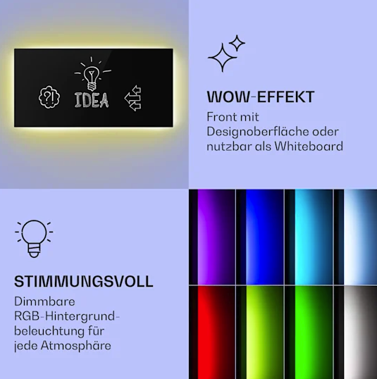 Інфрачервоний нагрівач Klarstein Mojave 1000, 2-в-1, 120х60см, 1000Вт, RGB - зображення 2