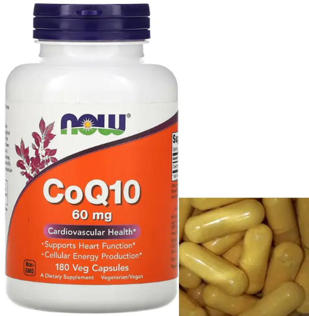 Коэнзим Q10 Now Foods CoQ10 60 mg 180 капс Нау Фудс - изображение 3