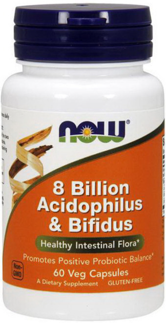 Комплекс пробиотиков NOW 8 Billion Acidophilus Bifidus 60 капс - Фото 4 Комплекс пробиотиков NOW 8 Billion Acidophilus Bifidus 60 капс - изображение 4