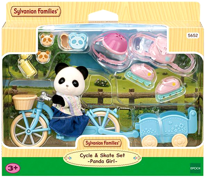 Zestaw do zabawy Epoch Sylvanian Families Cycle & Skate Panda Girl (5054131056523) - obraz 1