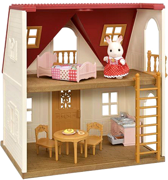 Zestaw figurek do zabawy Epoch Sylvanian Families Red Roof Cosy Cottage Starter Home (5054131055670) - obraz 2