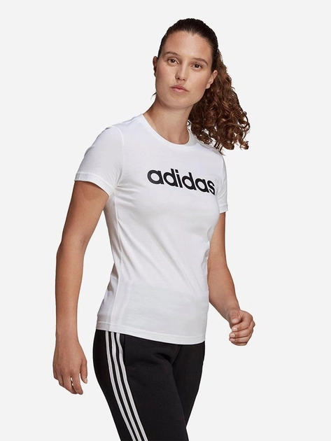 Футболка бавовняна жіноча adidas W LIN T M Біла (4064044672414) - зображення 1