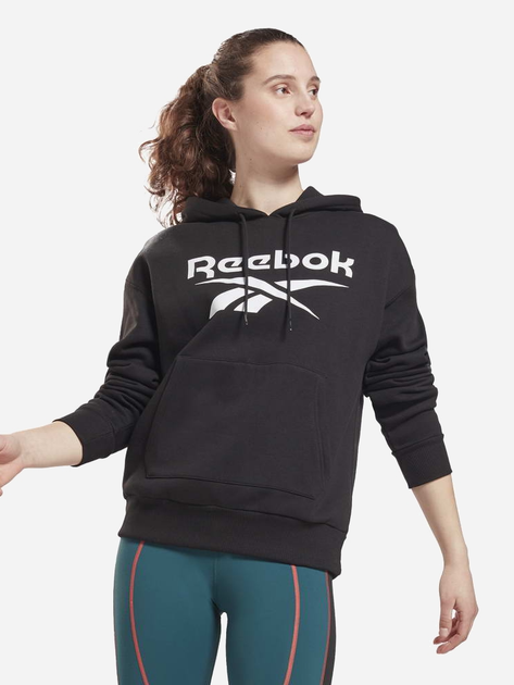 Bluza damska z kapturem Reebok Identity Logo Fleece Hoodie XS Czarna (4064057880639) - obraz 1