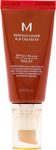 Krem BB Missha M Perfect Cover SPF 42/PA + + + wielofunkcyjny 27 Honey Beige 50 ml (8809747940776) - obraz 1