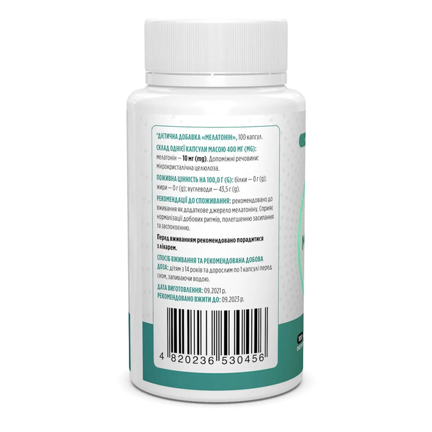 Мелатонін, Melatonin, Biotus, 10 мг, 100 капсул (BIO-530456) - зображення 2