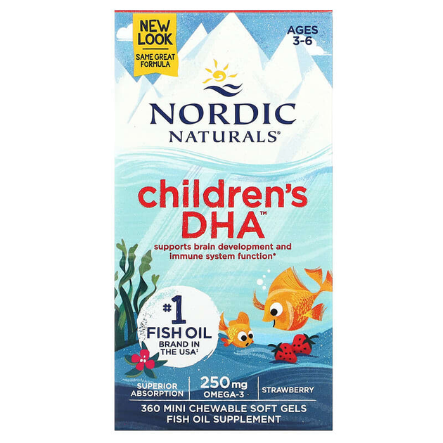 Рыбий жир для детей, Nordic Naturals, клубника, 360 желатиновых мини-капсул (NOR-02720) - Фото 1 Рыбий жир для детей, Nordic Naturals, клубника, 360 желатиновых мини-капсул (NOR-02720) - изображение 1