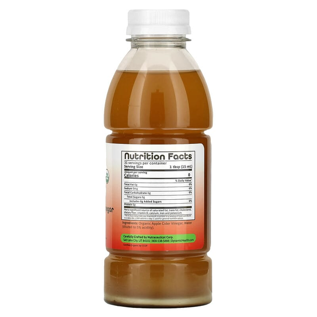 Яблочный уксус, Apple Cider, Dynamic Health Laboratories, органик, 473 мл (DNH-30466) - изображение 2