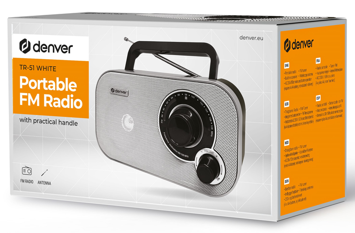 Odbiornik radiowy Denver TR-51 White (5706751052385) - obraz 9