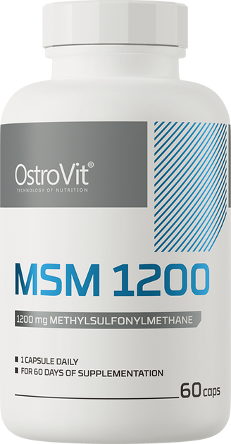 Натуральна добавка OstroVit MSM 1200 мг 60 капсул (5903246227468) - зображення 1