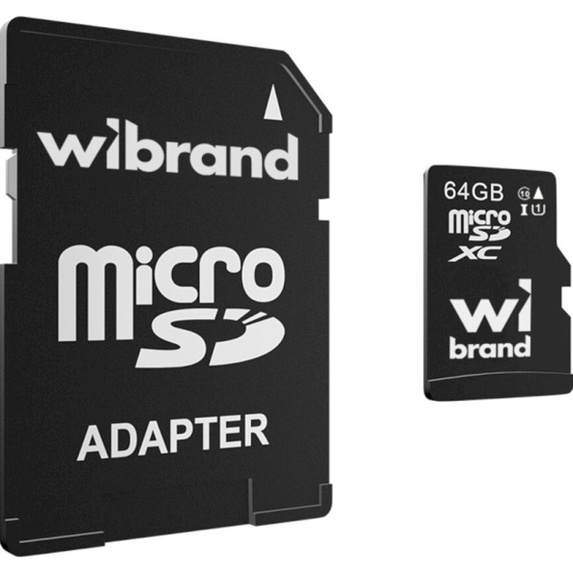 Карта пам'яті Wibrand microSDXC 64GB+Ad (WICDXU1/64GB-A) - изображение 1