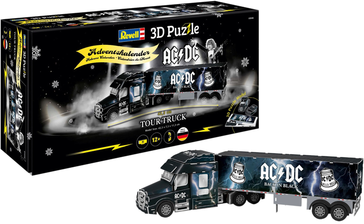3D Puzzle Revell Adventskalender AC/DC Tour Truck 42.5 x 7.5 x 11.3 cm 83 elementów (4009803010465) - obraz 1