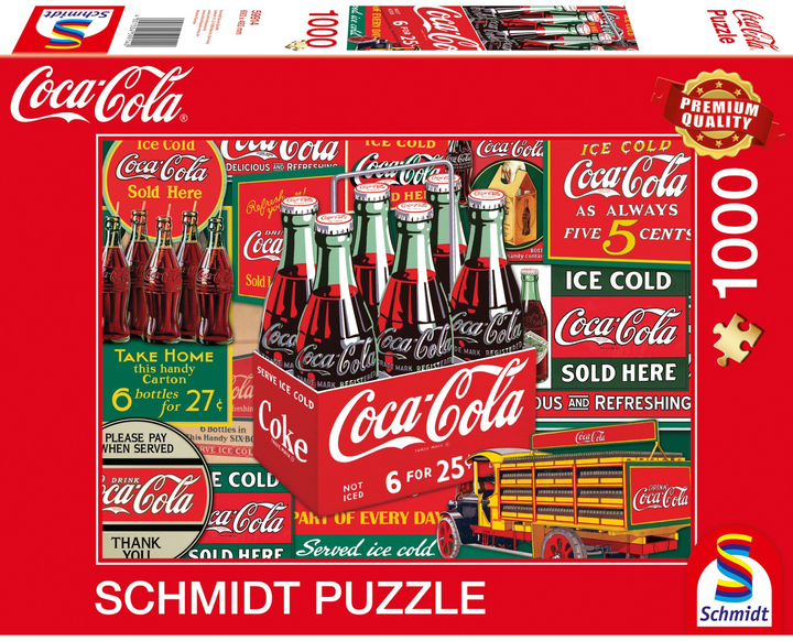 Puzzle Schmidt Coca Cola Klassiker 69.3 x 49.3 cm 1000 elementów (4001504599140) - obraz 1