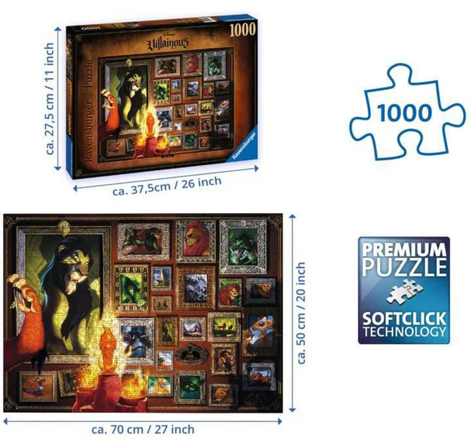 Puzzle Ravensburger Villainous Skaza 70 x 50 cm 1000 elementów (4005556165247) - obraz 3