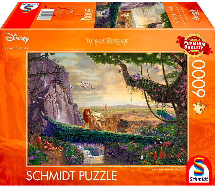 Puzzle Schmidt Thomas Kinkade Studios Disney Dreams CollectiOn The Lion King Return to Pride Rock 136 x 96 cm 6000 elementów (4001504573966) - obraz 1