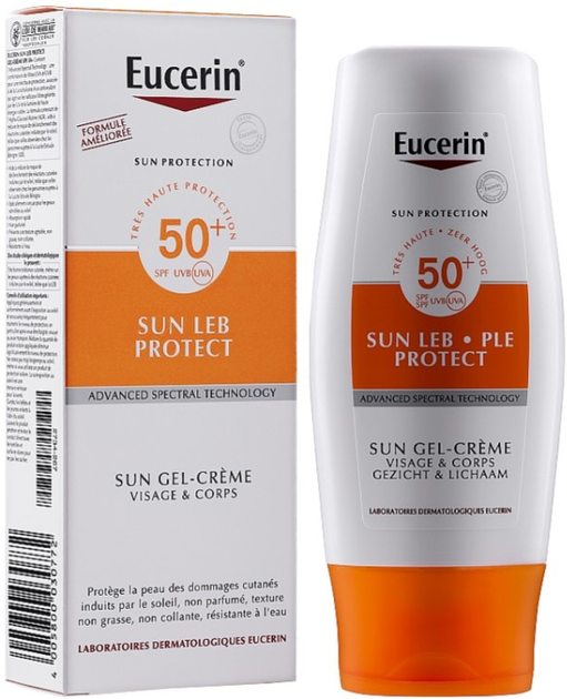Сонцезахисний крем-гель для тіла Eucerin Leb-ple Protect SPF 50+ 150 мл (4005800030772) - зображення 1