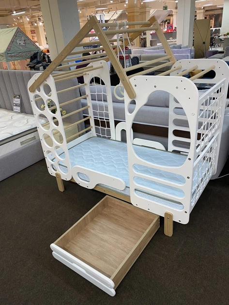 Кровать Домик спорт + Ящики 165см 80/160см Белая - изображение 7