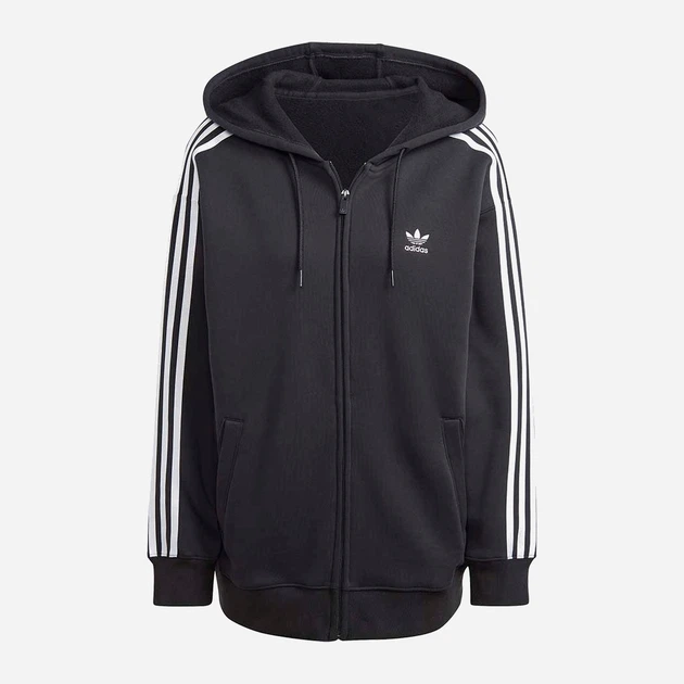 Толстовка на блискавці з капюшоном жіноча adidas Adicolor Classics 3-Stripes Full-Zip Hoodie W IK0438 S Чорна (4066761329343) - зображення 6