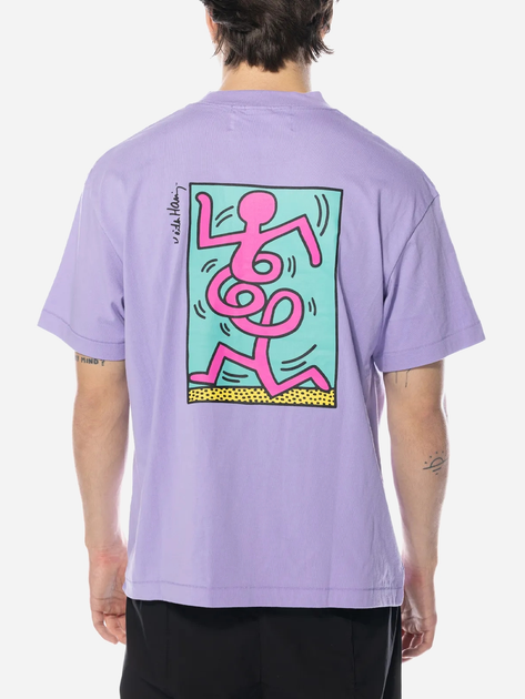 Футболка бавовняна чоловіча Jungles Jungles Keith Haring Pink Ma SS-PM-PUR M Фіолетова (840274649266) - зображення 2